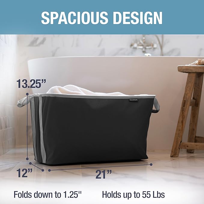 CleverMade Collapsible Laundry Basket 2 Pack – 60L Foldable Clothes Hamper