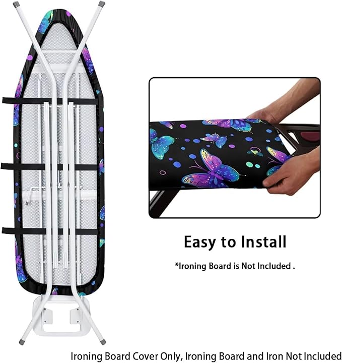 Butterfly Ironing Board Cover and Pad Heat Insulation Covers Stain Resistant
