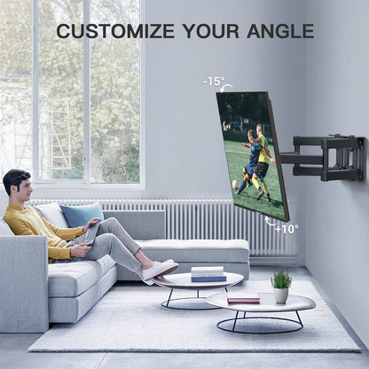 PERLESMITH TV Wall Bracket, Swivel Tilt for 26-70 Inch Flat & Curved TVs up to 45kg, Sturdy Wall Mount Max. VESA 400x400mm