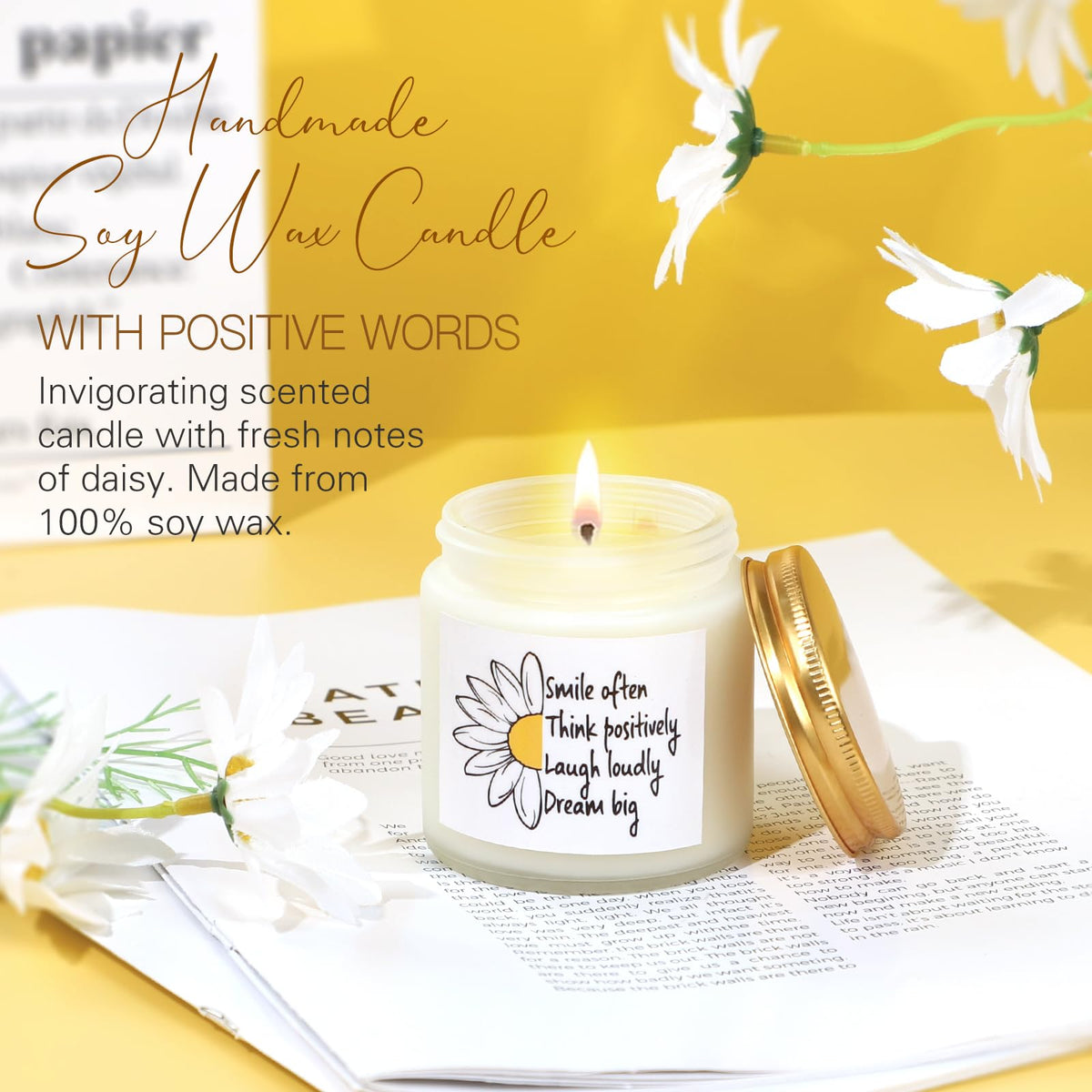 Daisy Gifts for Women, Gift Baskets for Women, Cute Unique Birthday Gifts for Woman Best Friend, Inspirational Gifts for Woman, Daisy Themed Gift for Her Teen Girl Sister Friendship