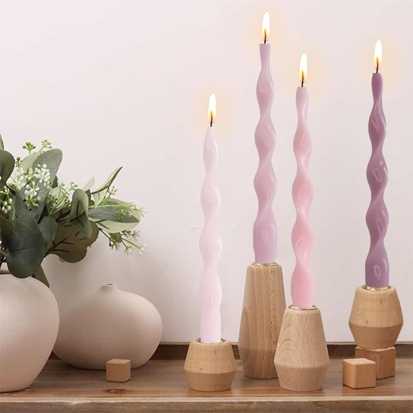 Taper Candle Pink Gradient Spiral Candlesticks Tall Tapered Candles Twisted Candlesticks Twirl Candle for Dinner Table Decor Party Wedding