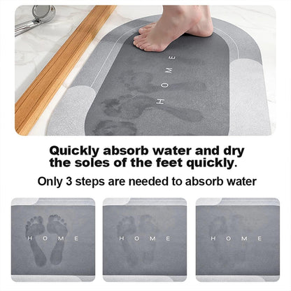 Super Absorbent Bath Mat Non Slip Anti Mould Quick-Drying Bathroom Mat Simple Kitchen Door Mat Machine Washable Large Living Room Carpet (40 x 60 cm, Rectangular Dark Gray)