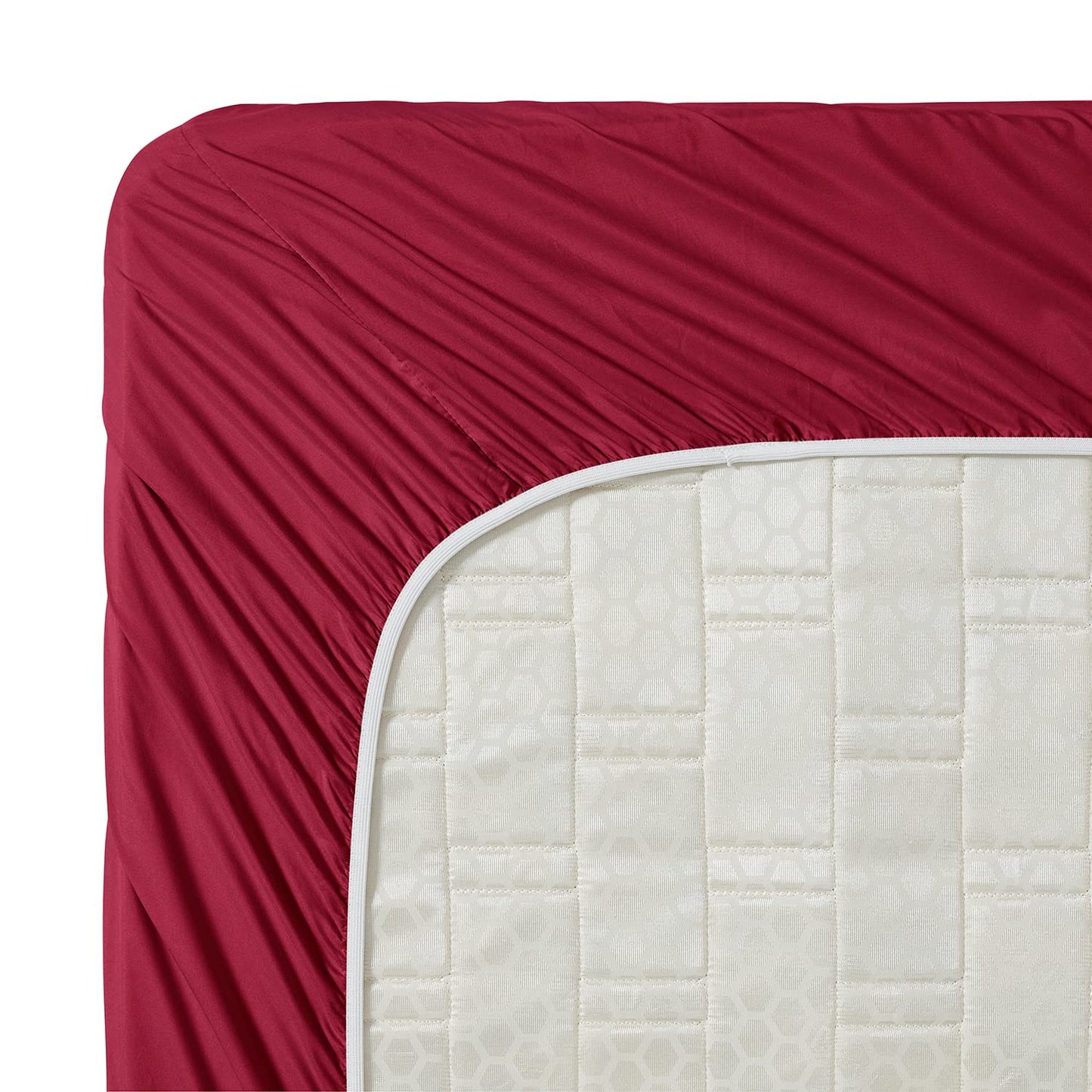 Clara Clark Bed Sheets, Premier 1800 Series 4 Piece Bed Sheet Set, Deep Pocket, Wrinkle, Fade, Stain Resistant, Luxury Soft Bedding Sheets & Pillowcases, Queen, Burgundy Red