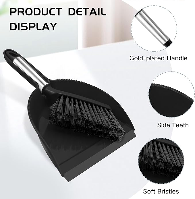 NACENA Mini Broom and Dustpan Set, Small Dust Pan and Brush Set