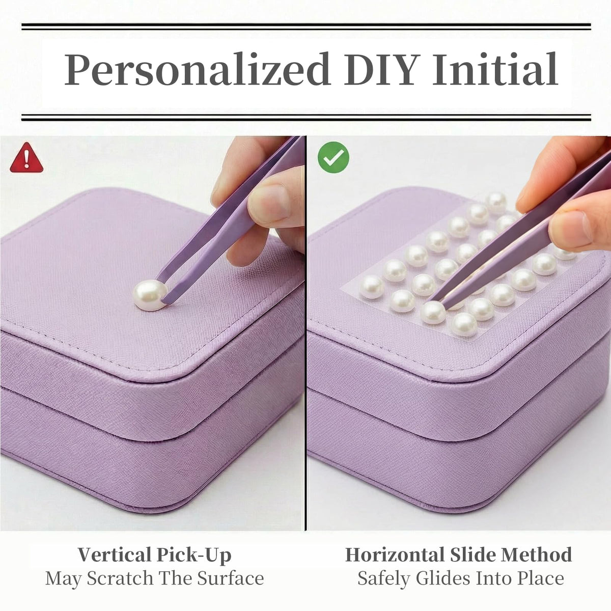 ZeiVell 6-Piece Personalized Mini Jewelry Box Gift Set, DIY Initial Mini Jewelry Cases with Self-Adhesive Decorative Accents, Small Travel Organizer Set for Bridesmaids, Bridal Party and Group Gifts
