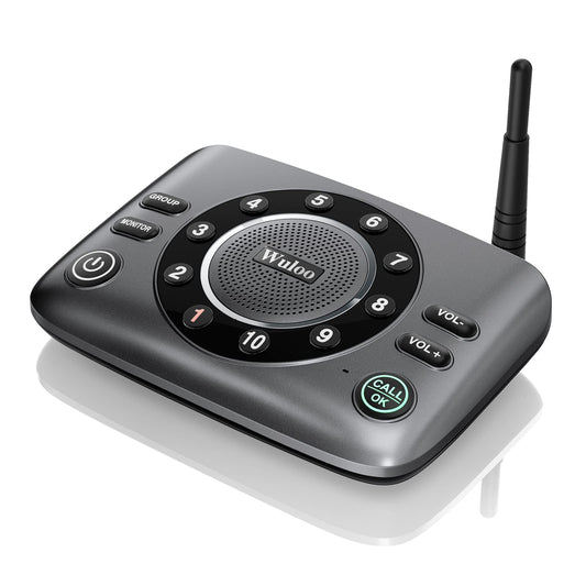 Hands-Free Intercoms Wireless for Home Business, Wuloo Upgrade Two Way Audio Intercom System for Elderly, Full Duplex Room to Room Intercom with 5280 ft Range Clear Sound Anti-Interference, Pack of 2