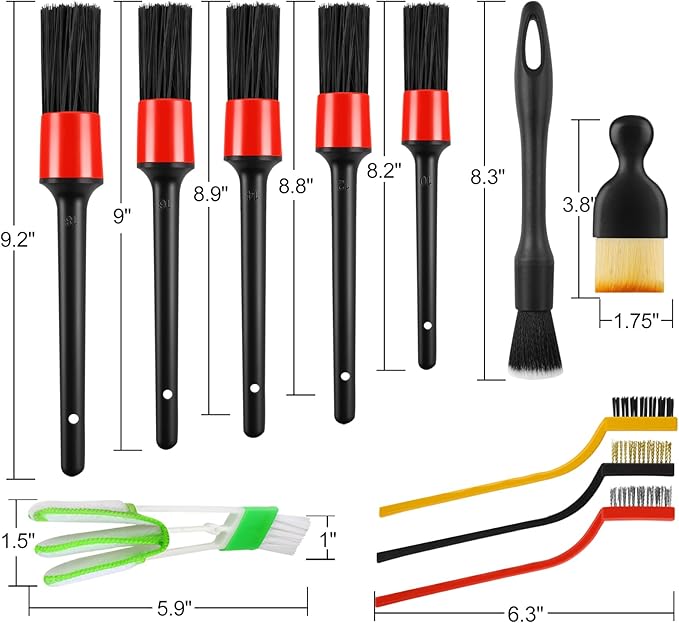 13PCS Car Detailing Brush Set, Car Detailing Brush Kit, Ultra No Soft Scratch