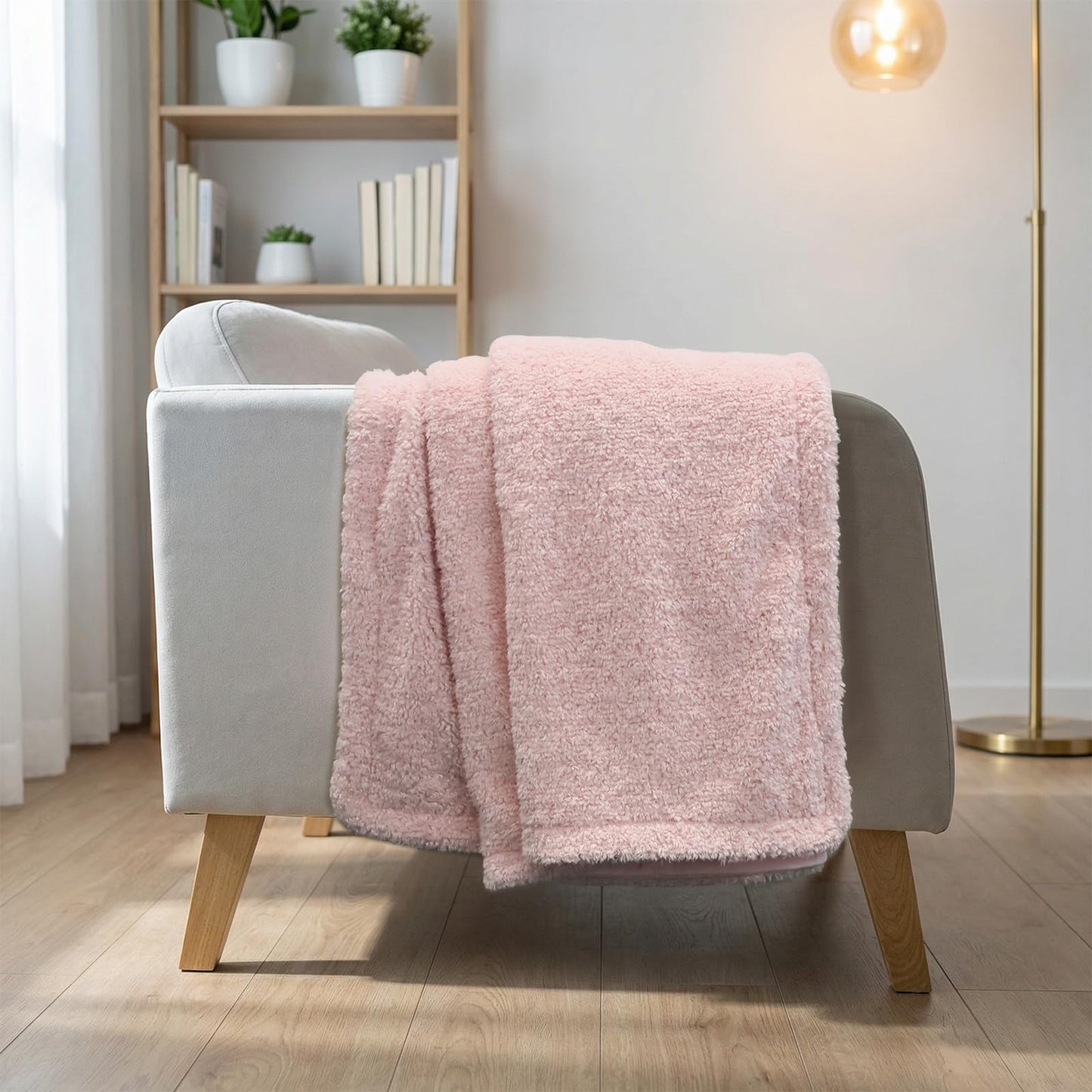 VigorSpring Pink Throw Blanket, Reversible Ultra Soft Microfiber Warm Plush Blanket for Kids Girls, Cozy Decor for Couch Sofa Bed Living Room, 40x60 Inches