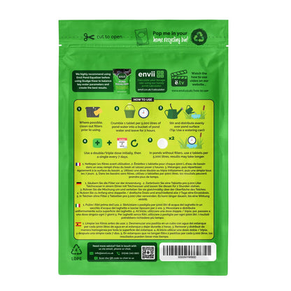 envii Sludge Klear Pond Sludge Remover, Natural Bacteria Sludge Buster Digests & Controls Organic Waste, Safe for All Fish & Wildlife, 6 Tablets treats 30,000 litres