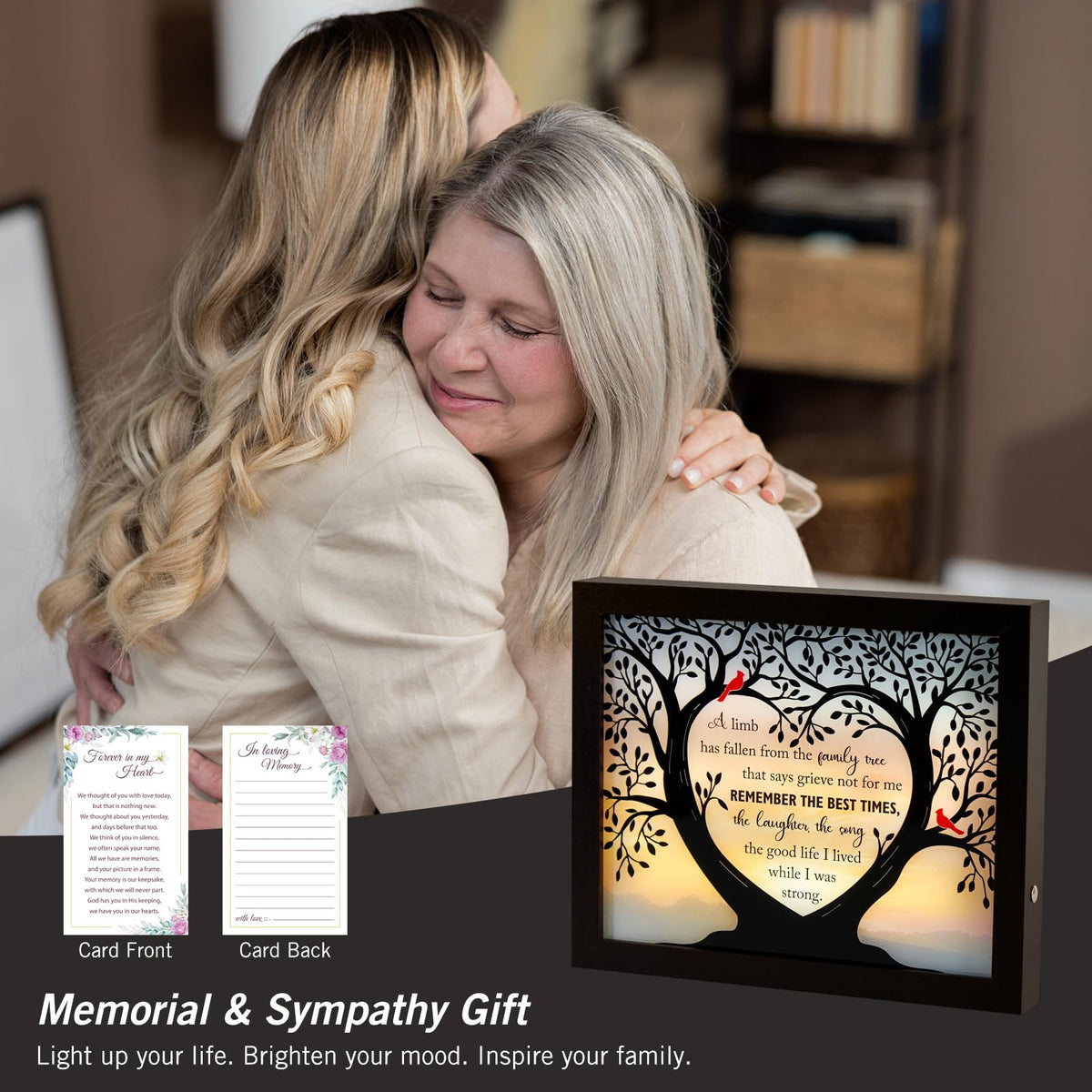 HN HAIINAA Sympathy Gift LED Memorial Shadow Box Memorial Gifts for Loss of Loved One Mother Mom Dad Father, in Memory of Loved One Gifts
