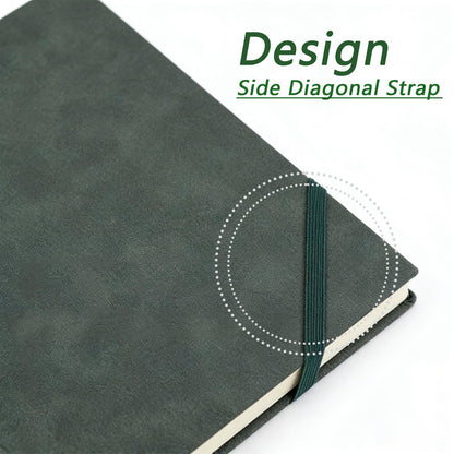 CRZTRY A5 Lined Notebook with Hidden Pen, Soft Cover & Organization Kit Including Color Dot Stickers, Sticky Index Tabs and Note Papers, Lined Pages Green