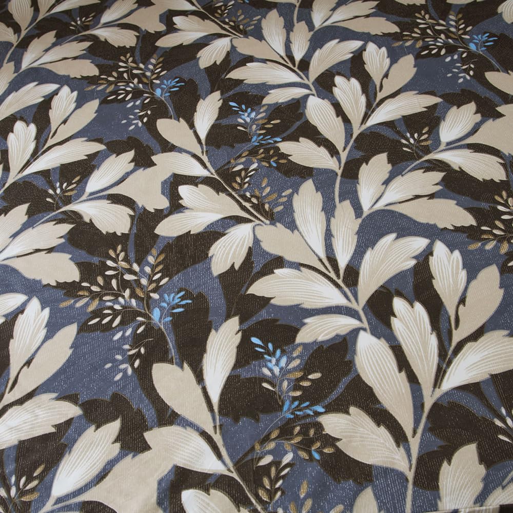 NATURETY Bedding Fitted Sheet with Deep Pocket,Leaf Designs Printed Thicken Fabric Bed Sheets (Gray Leafs, Twin)
