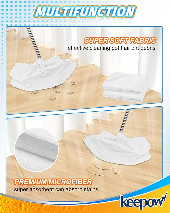 KEEPOW 4PCS Extra Large Microfiber Cleaning Clothes, Washable Reusable