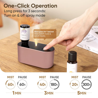 Waterless Diffuser for Home Essential Oil Diffuser, Aromatherapy Diffuser, Portable Scent Diffusers, 3 Mist Modes, Cycle Start for Bedroom, Office Studio 160-350 sq. ft Black