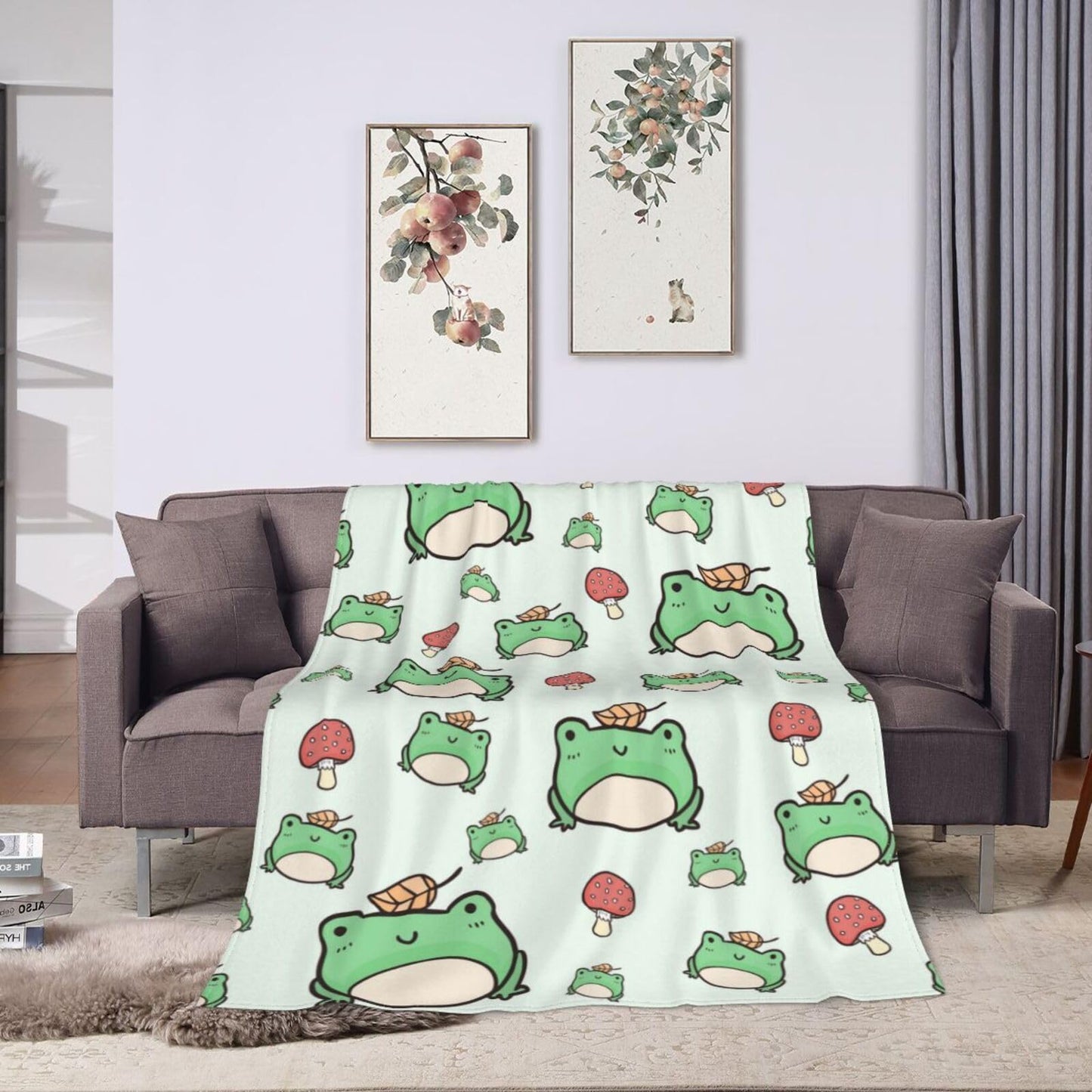 Ngzhyad Cute Frog Blanket Warm Cozy Flannel Fleece Throw Blanket Gifts for Kids Girls Boys for Car Sofa Couch Bed Decorative 80"X60"