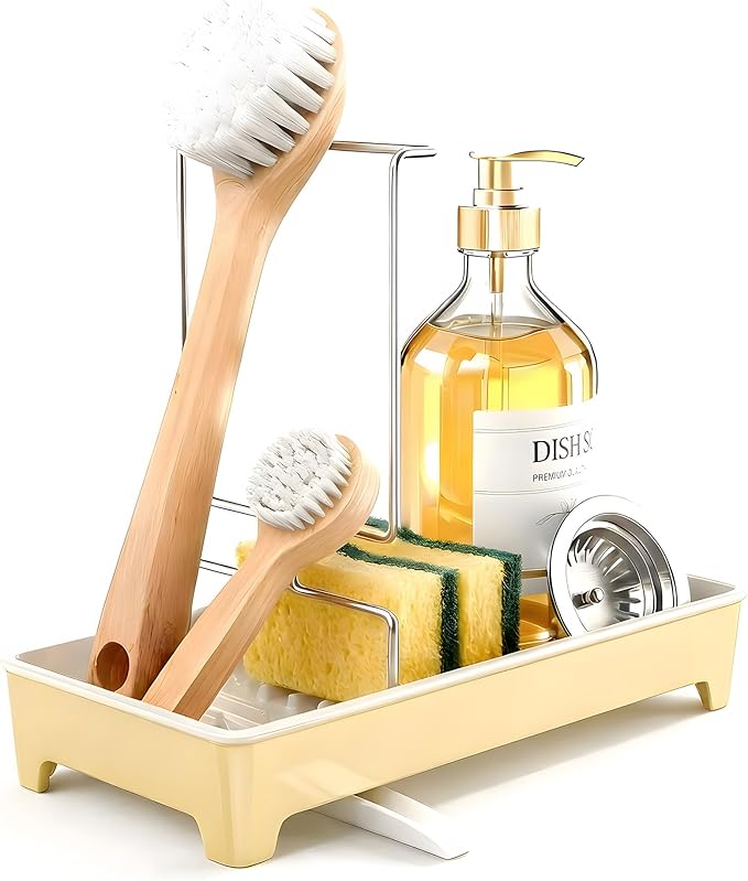 Minimalist Sink Caddy, Rustproof Sponge Holder
