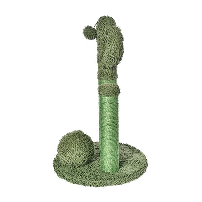 Amazon Basics Cat Scratching Post for Indoor Cats, Cactus Cat Scratcher Triple Posts, 68 cm, Green