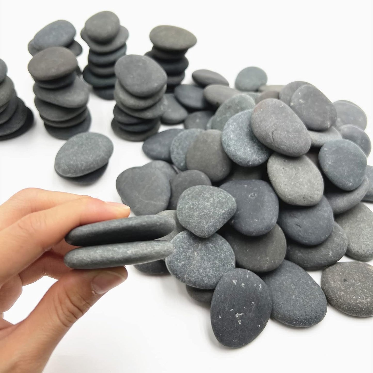 Lifetop 50PCS Painting Rocks, DIY Rocks Flat & Smooth Kindness Rocks for Arts, Crafts, Decoration, Small Rocks for Painting, Diameter Around 1.5-2.0 inch ，Hand Picked for Painting Rocks…