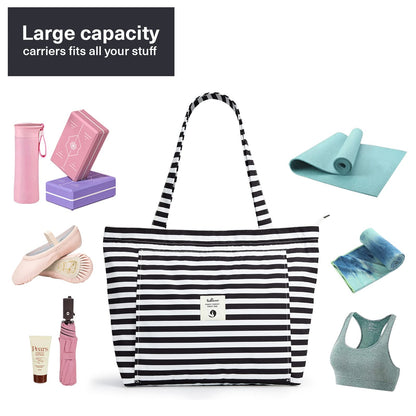 WLLWOO WLLWOO Yoga Bags for Women with Yoga Mats Bags Carrier Carryall Canvas Tote for Pilates Shoulder for Travel Office Beach Workout