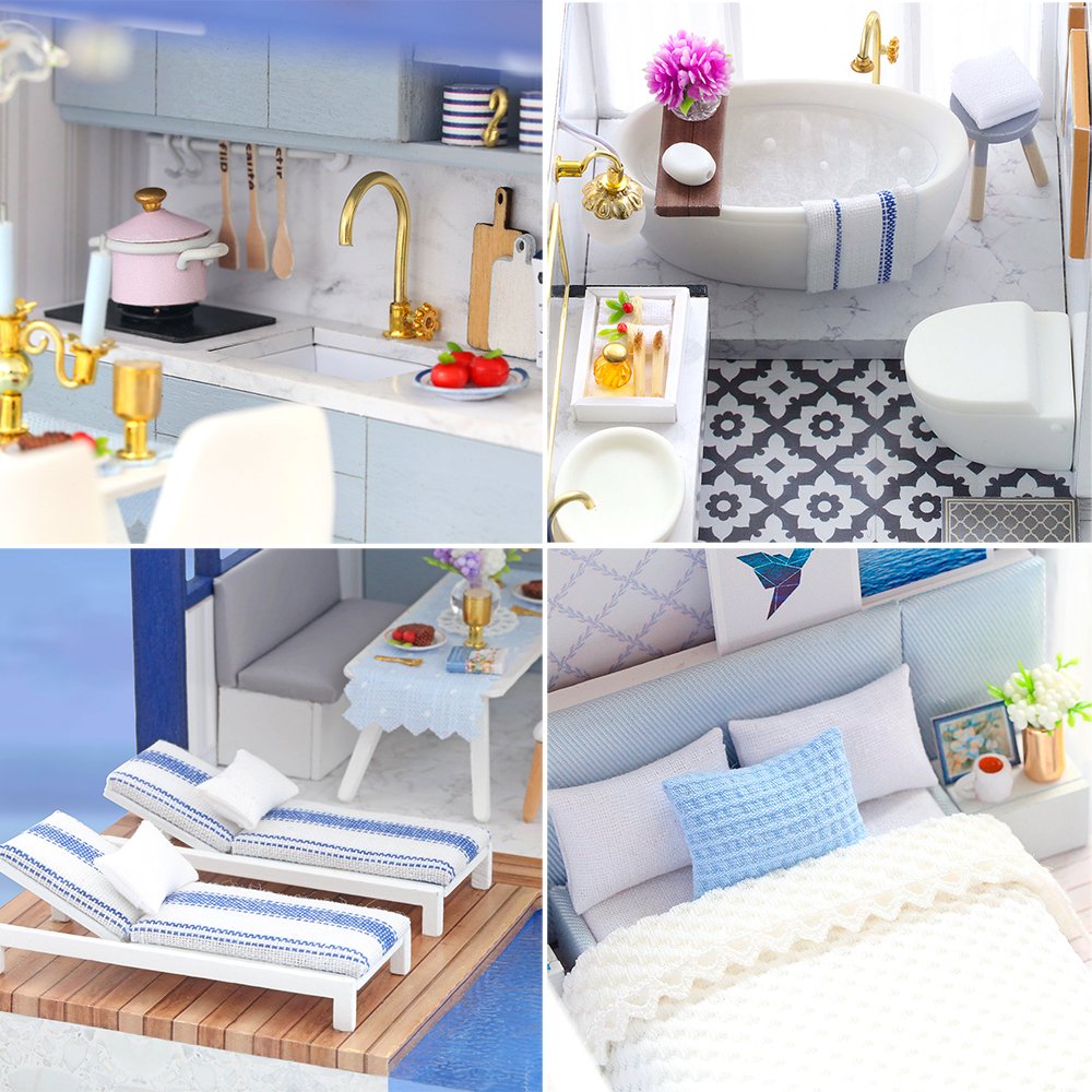 Spilay DIY Miniature House Kit for Adults, Miniature Dollhouse Kit