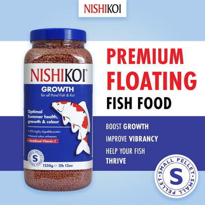 Nishikoi Growth Complete Food for Koi and Pond Fish - Small Pellets - 1250g