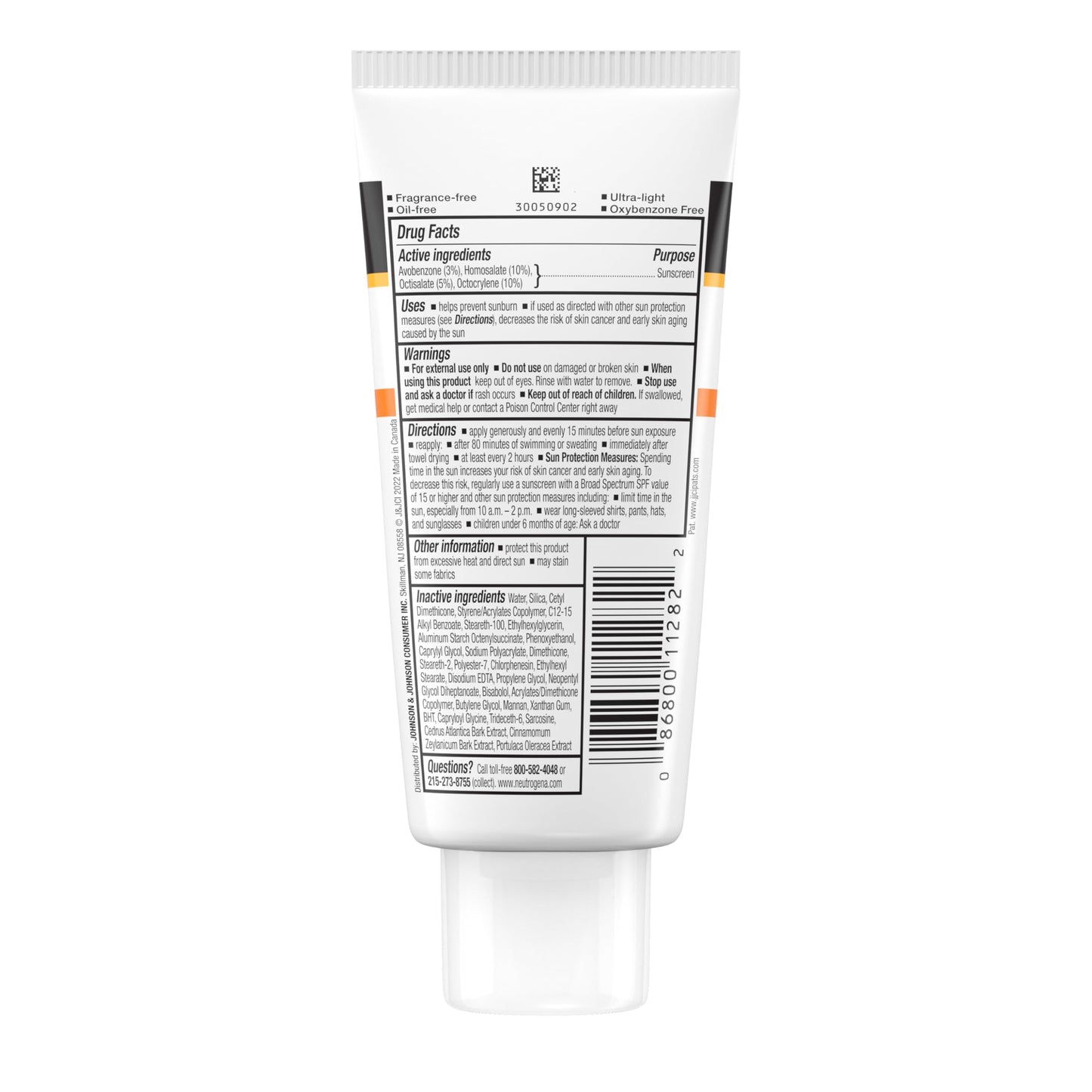 Neutrogena Clear Face Sunscreen Lotion for Acne-Prone Skin, Broad Spectrum SPF 50 Facial Sunscreen for Oily Skin, Oil-, Fragrance- & Oxybenzone-Free Water Resistant Sunscreen, 3 fl. oz