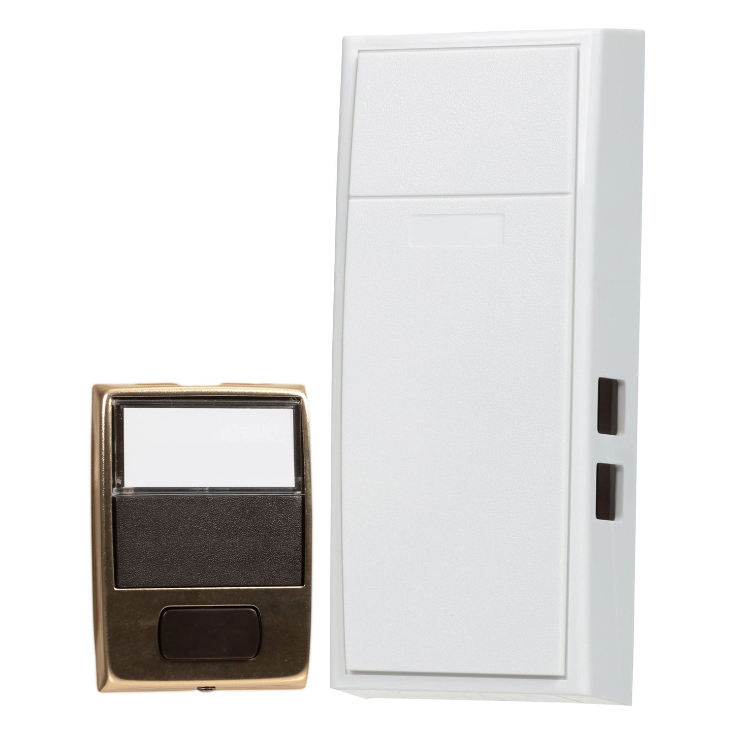 Newhouse Hardware MCHBV Wireless Mechanical Two-Note Chime and Door Button with Built-in Viewer, One Size, White/Brass