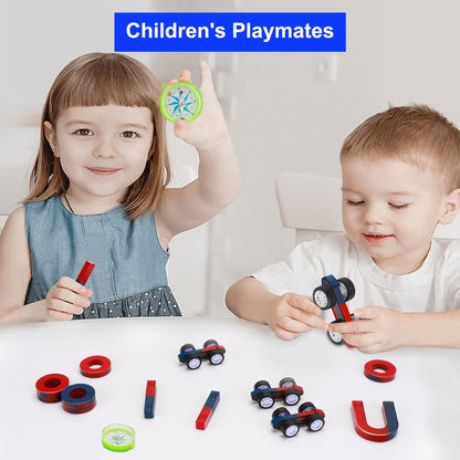 Science Magnet Kits for Kids: Educational Magnet Science Projects Experiment Tools Physics Lab Kits Includes Bar/Ring/Horseshoe/Compass/Iron Powder