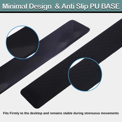 Ergonomic Memory Foam Keyboard Wrist Rest Pad, Extra-Wide Black, Soft Non-Slip Arm Cushion for Computer, Laptop & Desk | Pain Relief & Typing Comfort for Office & Gaming Use