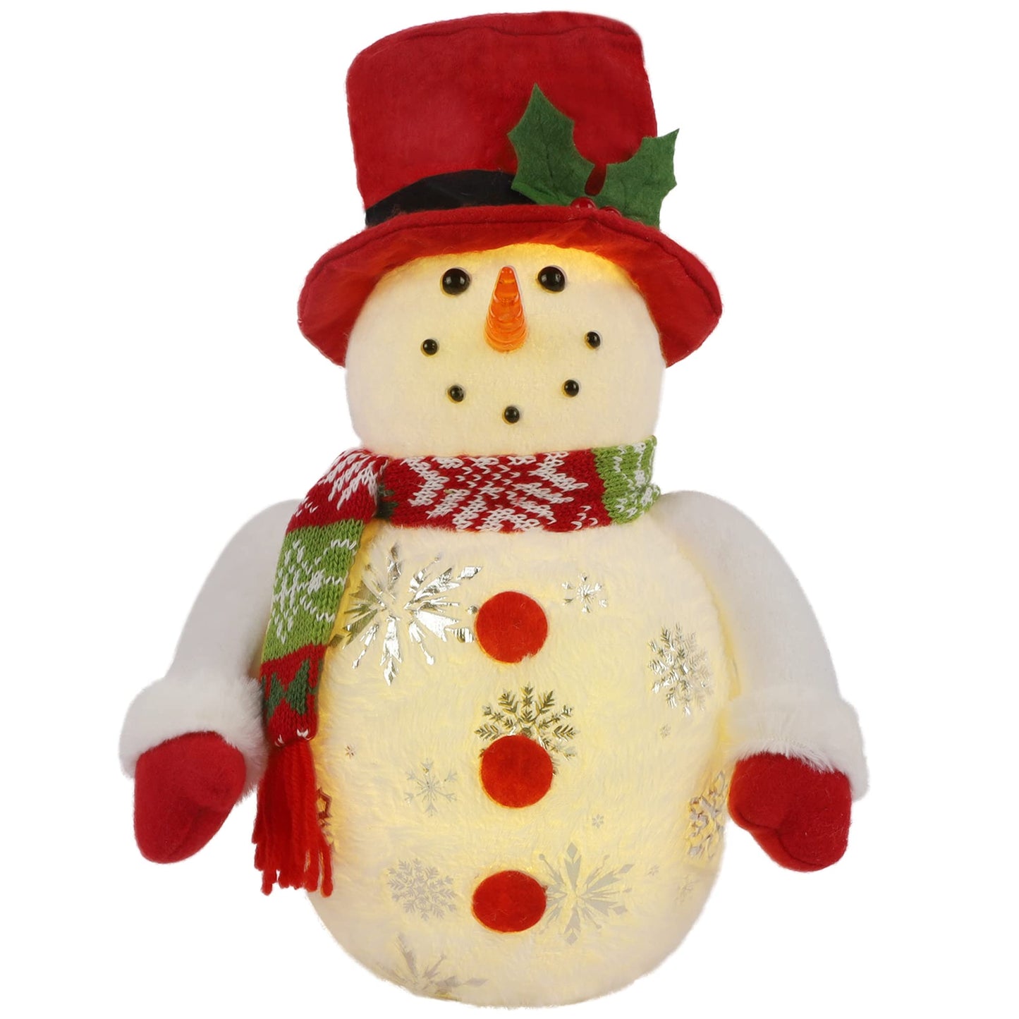 Cllayees 13.5 Inch Lighted Christmas Table Decorations, LED Lighting Snowman Tabletop Figurine, Winter Xmas Decor for Home Indoor Kitchen Room Holiday Party