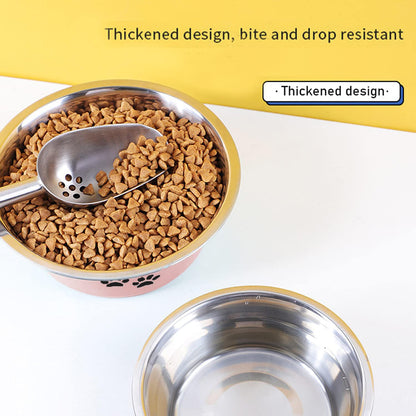 YUDANSI 860ml Pink Dog Bowls 2 Pack Small Medium Dogs Feeding Bowls Food Water Bowls with Non-Slip Silicone Sole, Stainless Steel Dog Dishes Elevated Raised Pet Feeder