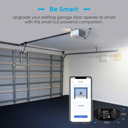 meross Smart Garage Door Opener Remote, Compatible with Apple HomeKit, Amazon Alexa, Google Assistant, CarPlay and SmartThings, No Hub Required