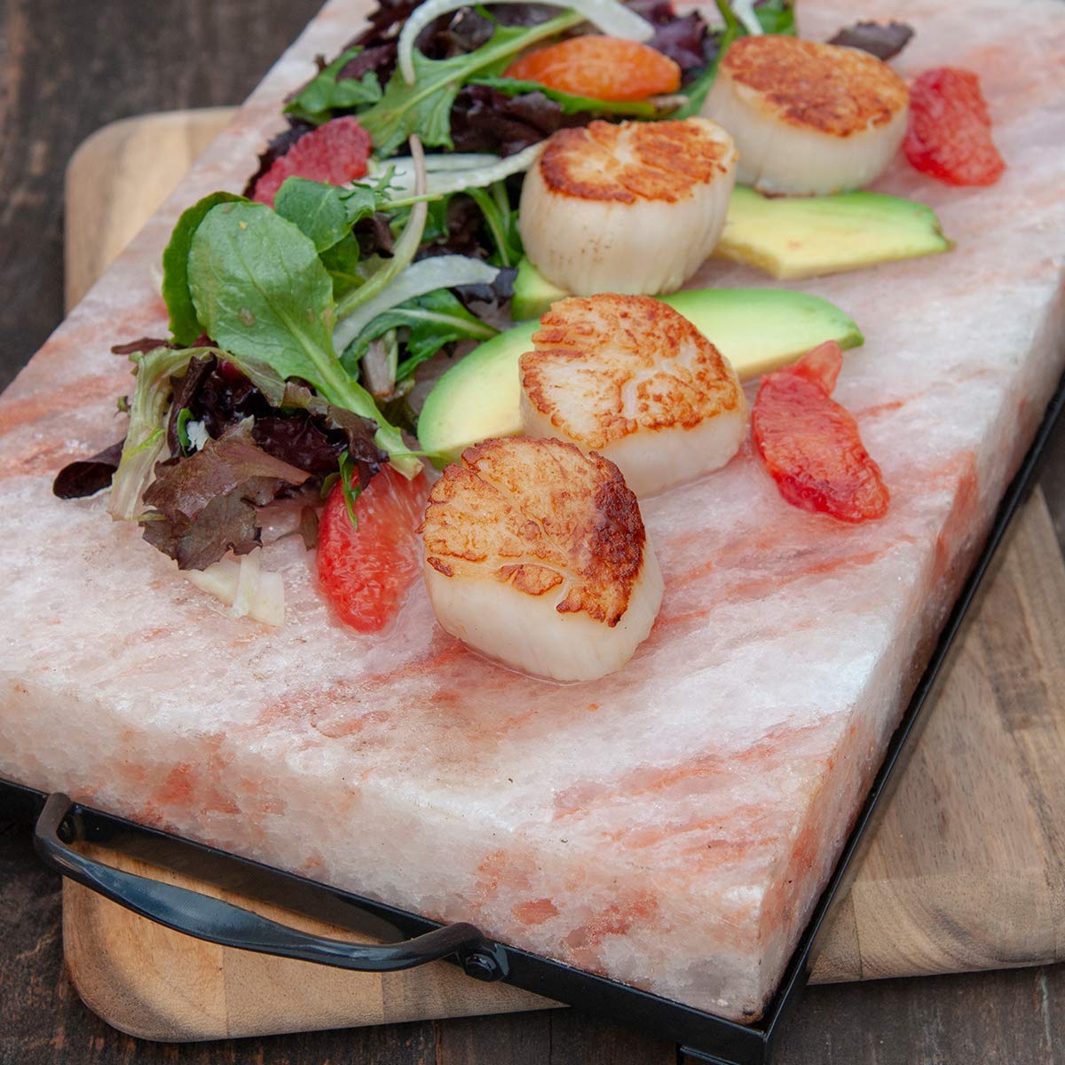 Charcoal Companion CC6301 Himalayan Salt Plate & Holder Set