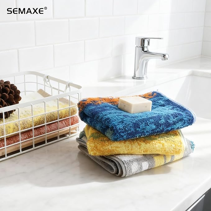 SEMAXE 12 Pack Hand Towels for Bathroom, 100% Cotton Towels
