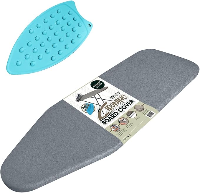 Full Size Ironing Board Cover and Pad 15x54 w/ Silicone Mat | Polyester Cotton