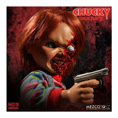 Mezco Toyz Designer Series Child's Play 3 Talking Pizza Face Chucky 15-Inch Mega Action Figure with Voice