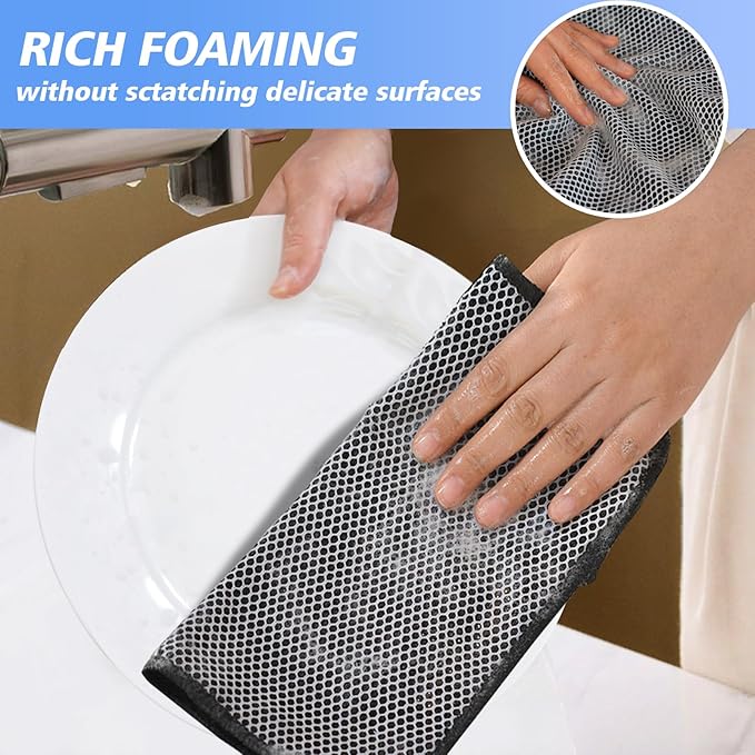KinHwa Kitchen Washcloths for Dishes Absorbent Microfiber Dish Cloths Quick Dry