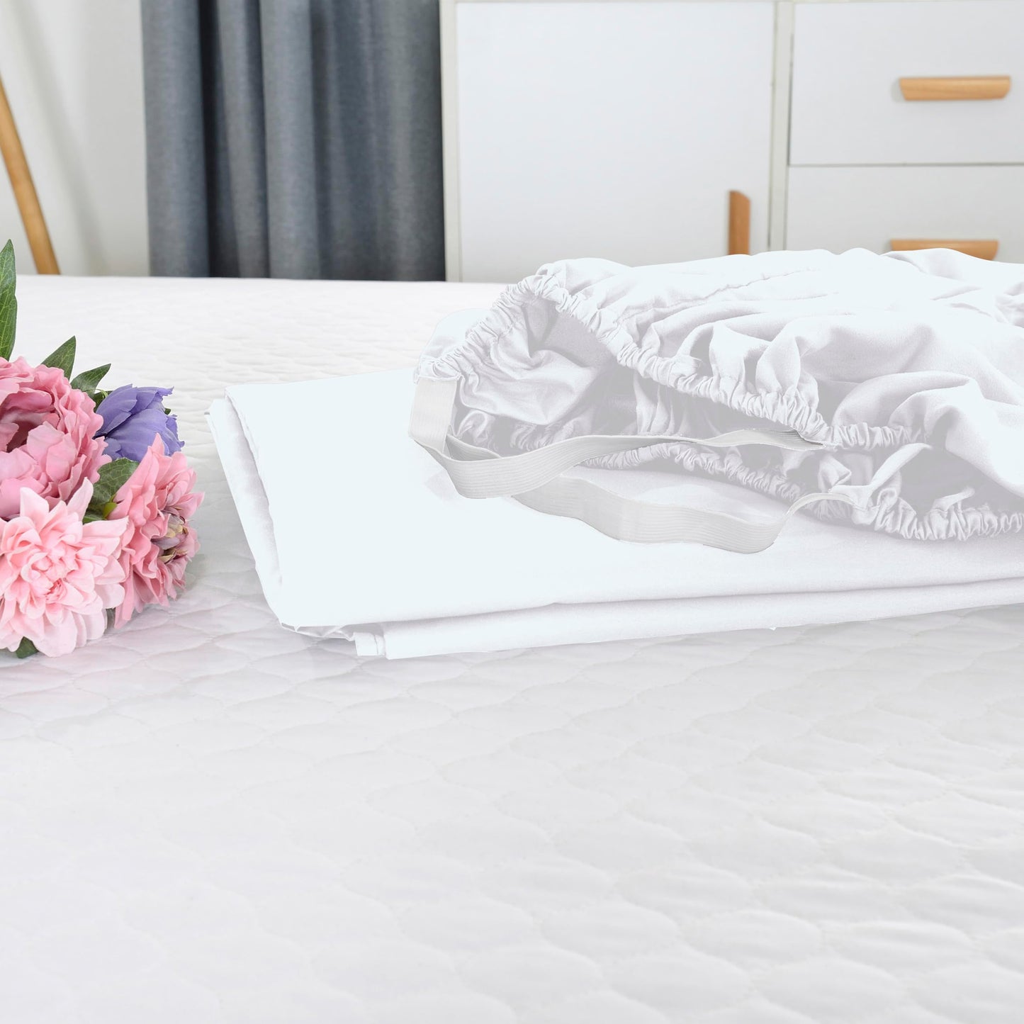 Elegant Comfort 1500 Premium Hotel Quality 18-24 Inches Deep - Extra Deep Pocket Single Fitted Sheet for High Mattress, Luxury and Softest, Smart Pocket - Wrinkle Free, King, White