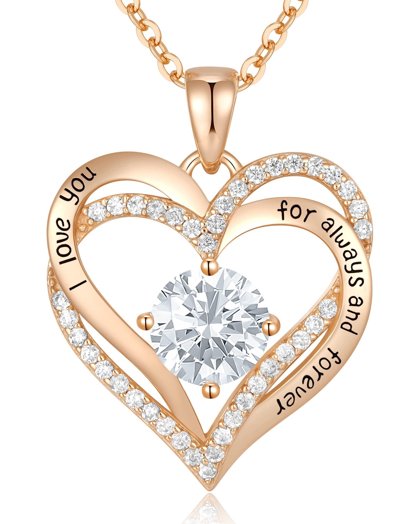 CDE Valentine's Day Gift Forever Love Heart Necklaces for Women, Wedding Anniversary, Birthday Mothers Christmas Day Gifts for Mom, Mother, Wife, S925 Silver Jewelry with Birthstone Pendant