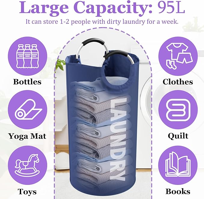 95L Collapsible Laundry Baskets