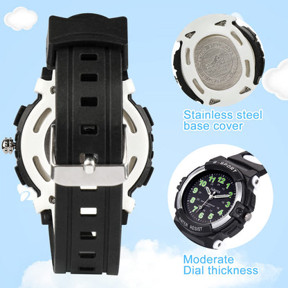 Juboos 7 Color Kids Watches,Children Analogue Quartz Watch for Boys Girls Kids Waterproof Time Teach Watches, Sport Outdoor Wrist Partner 5-16