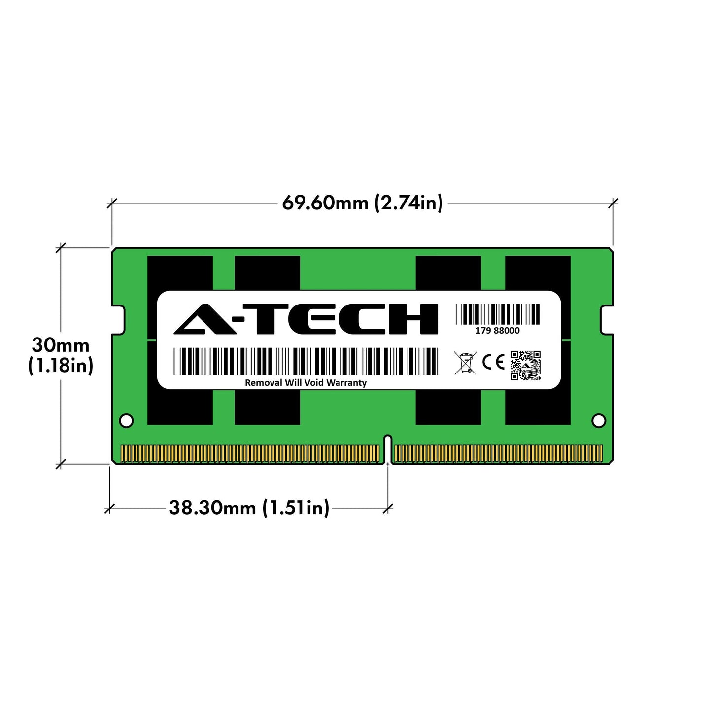 A-Tech 32GB Kit (2x16GB) RAM for QNAP TS-873AeU-RP NAS | DDR4 2400MHz PC4-19200 SODIMM 2Rx8 1.2V 260-Pin Non-ECC SO-DIMM Memory Upgrade