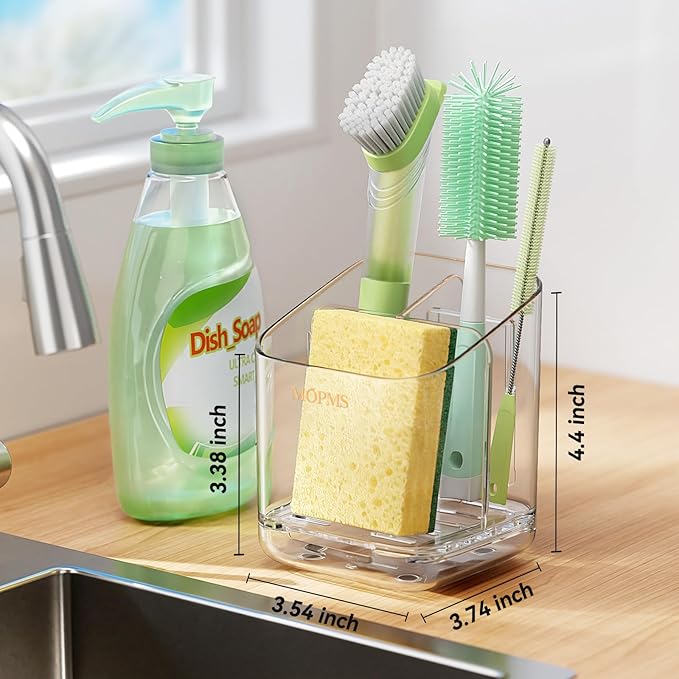 Minimalist Sponge Holder for Kitchen Sink, 3 Slots Sink Caddy