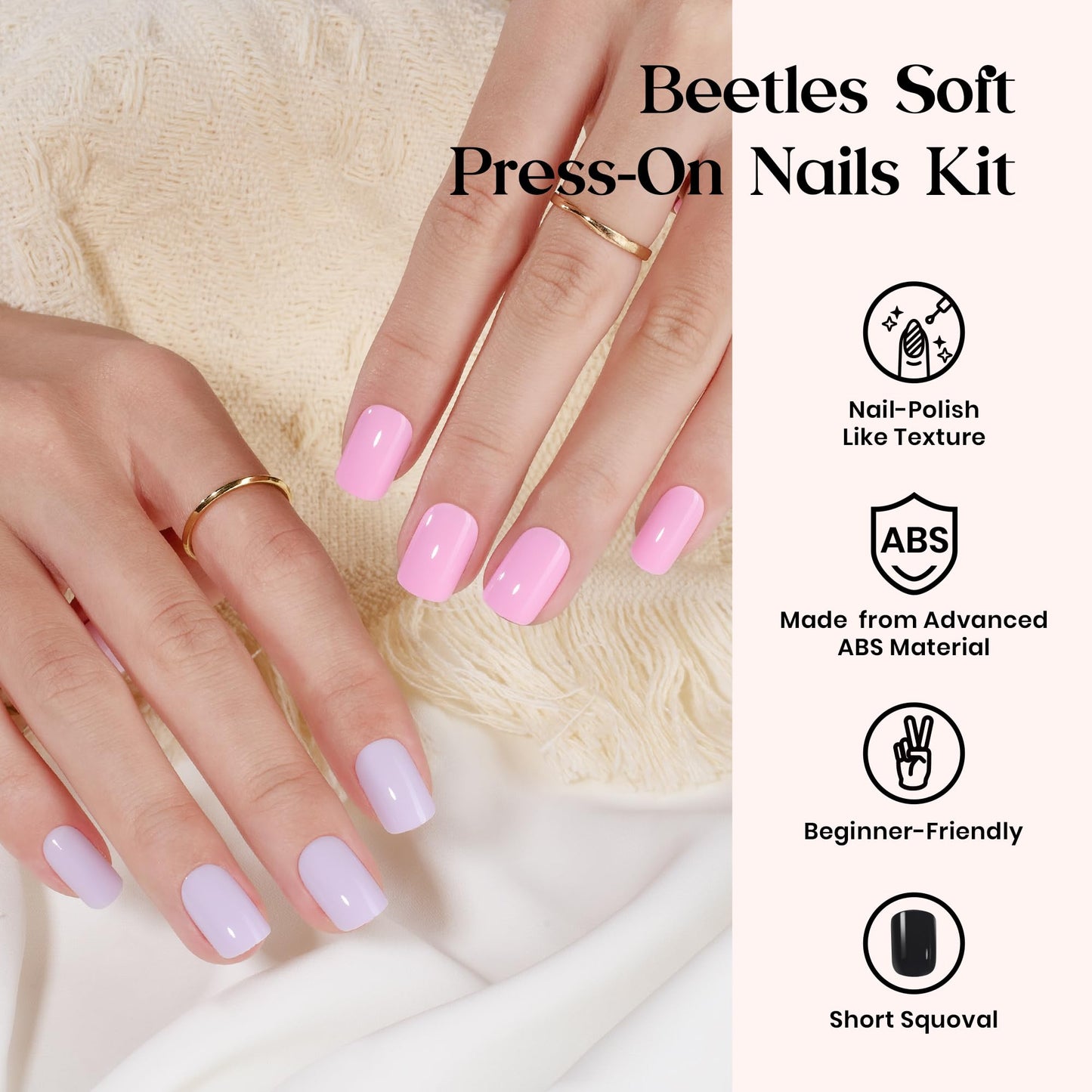 Beetles Press on Nails Kit 720Pcs 24 Colors, Press on Nails Short Almond Glossy Matte Glitter With Nail Glue & Nail Tabs Stickers, Natural Fit Lightweight Fake Nails Kit Art For Women Girls