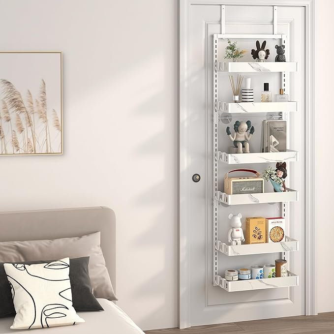 bukfen Over the Door Pantry Organizer, 6-Tier Adjustable Basket Kitchen Pantry