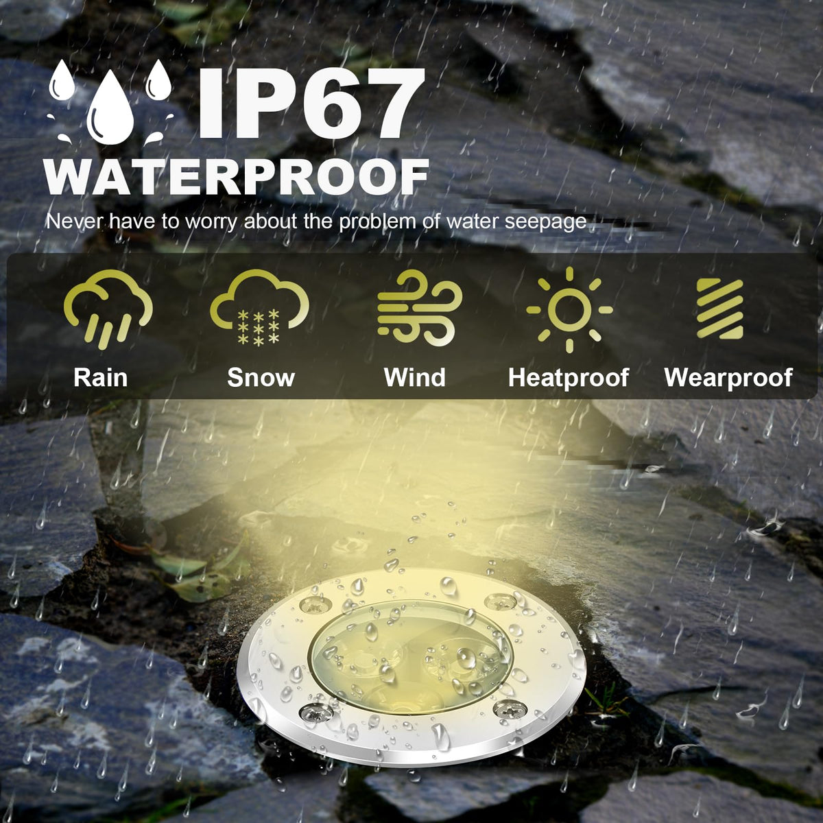 ALEDECO 4 Pack 3w 12v Low Voltage In-ground Lights LED Landscape Light Waterproof IP67 Pathway Lights Outdoor spotlights Trees Flags for Garden,Yard,Tree (Warm White)