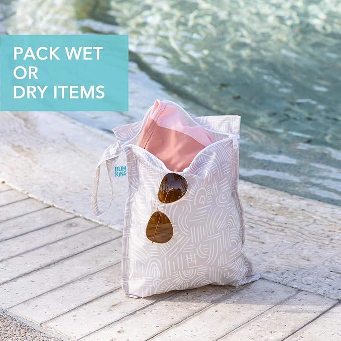 Bumkins Waterproof Wet Bag for Baby, Swim Suit, Cloth Diapers, Pump Parts