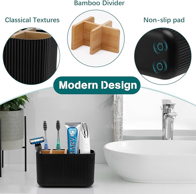 Black Toothbrush Holder