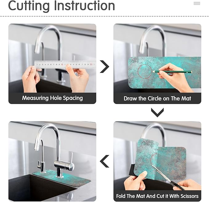 Kitchen Sink Splash Guard 2 PCS 30 Inch Sink Faucet Mat Splash Guard