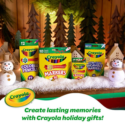 Crayola Create 'N Carry Travel Art Set for Kids (75pcs), 2-in-1 Lap Desk & Carrying Case, Holiday for Kids, Art Supplies Kit for Crafting, Drawing & Coloring